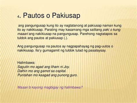 halimbawa ng pautos examples